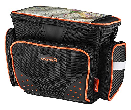 Ibera Bike Handlebar Bag for Camera Equipment, Clip-on Quick Release Bicycle Bag with Rain Cover and Map Sleeve, Medium (IB-HB4)