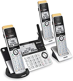 VTech IS8151-3 Super Long Range 3 Handset DECT 6.0 Cordless Phone for Home with Answering Machine, 2300 ft Range, Call Blocking, Bluetooth, Headset Jack, Power Backup, Intercom, Expandable to 12 HS