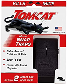 Tomcat Mouse Snap Traps - Mouse Killer - Safer Around Children and Pets Than Conventional Wooden Traps, 2 Pack