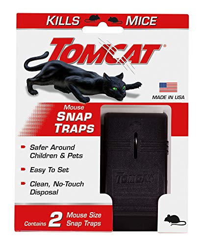 Tomcat Mouse Snap Traps - Mouse Killer - Safer Around Children and Pets Than Conventional Wooden Traps, 2 Pack