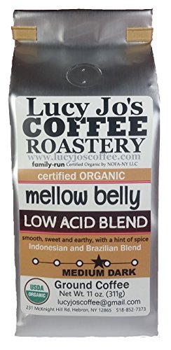 Lucy Jo's Coffee, Organic Mellow Belly Low Acid Blend, Ground, 11 oz (11 OZ)