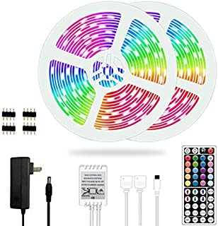 LED Strip Lights, Waterproof IP65 32.8 ft RGB LED Light Strip 5050 LED Tape Light Color Changing LED Strip Lights with Remote for Home Lighting Kitchen Flexible Strip Lights for Bar Home Decoration