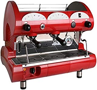 La Pavoni Bar-Star 2V-R 2-Group Volumetric Commercial Espresso Machine, 14L Boiler Water Capacity, Red