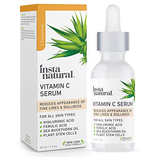 InstaNatural Vitamin C Serum with Hyaluronic Acid & Vit E - Natural & Organic Anti Wrinkle Reducer Formula for Face - Dark Circle, Fine Line & Sun Damage Corrector - Restore & Boost Collagen - 1 oz