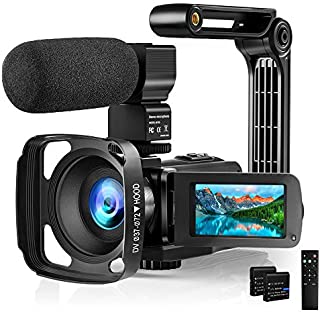 Video Camera with Microphone 2.7K Camcorder HD 36MP/30FPS YouTube Vlogging Camera IR Night Vision 16X Digital Zoom Digital Recorder with 3.0