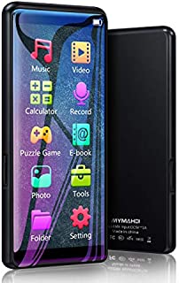 MYMAHDI MP3 Player, High Resolution and Full Touch Screen, HiFi Lossless Sound Player with FM Radio, Voice Recorder, 8GB Supports up to 128GBBlack