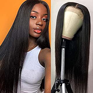 Wigs for Black Women Human Hair Lace Front Wigs Pre Plucked with Baby Hair 150% Density Brazilian Straight Lace Closure Human Hair Wigs Natural Hairline (20 Inch)