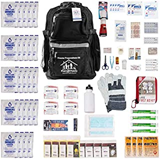 First My Family All-in-One 4-Person Premium Disaster Preparedness Survival Kit/Earthquake Kit with 72 Hours of Survival and First-Aid Supplies 4PKIT, FMF4PR