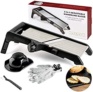 Mandoline Food Slicer, Adjustable Stainless Steel with Waffle Fry Cutter Potato Chip Vegetable Onion