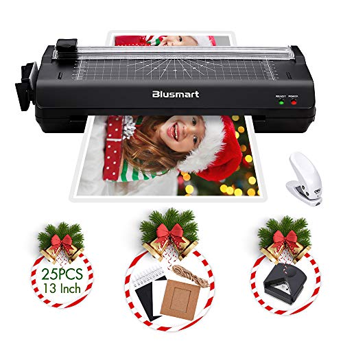 13 inches Laminator, Blusmart Multiple Function A3 Laminator with 25 Laminating Pouches, Paper Cutter, Corner Rounder Laminate for A3,A4,A5,A6