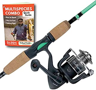Tailored Tackle Universal Multispecies Rod and Reel Combo Fishing Pole | Freshwater & Inshore Saltwater | Poles 6 Ft 6 in Rods Medium Fast Action | Spinning Reels 7BB | Combos L & R Handed