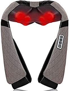 Neck Back Massager, Shiatsu Neck Shoulder Massager with Heat, Electric Neck Massager Pillow 3D Kneading for Neck,Shoulder, Back, Foot, Leg Muscles Pain Relief Relax in Car Office and Home