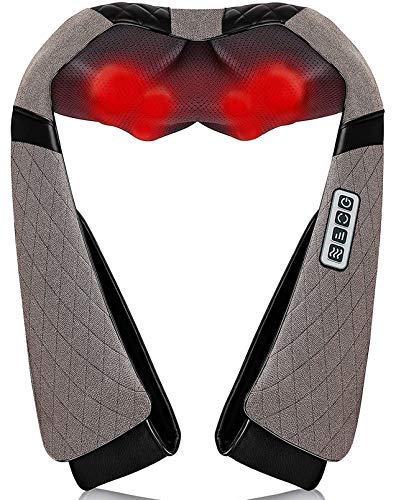 Neck Back Massager, Shiatsu Neck Shoulder Massager with Heat, Electric Neck Massager Pillow 3D Kneading for Neck,Shoulder, Back, Foot, Leg Muscles Pain Relief Relax in Car Office and Home