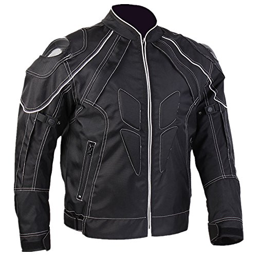 ILM Motorcycle Jackets Carbon Fiber Armor Shoulder Moto Jacket for Men and Women (L, BLACK)