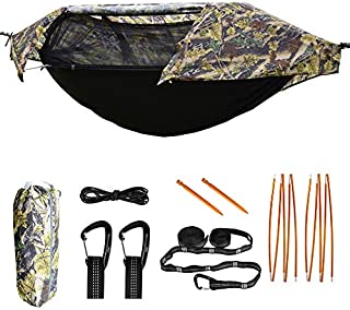 TianYaOutDoor Camping Hammock with Mosquito Net and Rainfly Lightweight Portable Sleeping Hammock Tent Backpacker Travel Outdoor Gear (Camouflage)