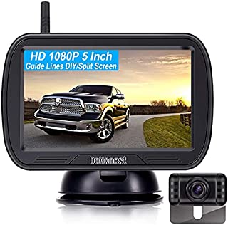 DoHonest V25 HD 1080P Digital Wireless Backup Camera System 5 Inch TFT Monitor for Trucks,Cars,SUVs,Pickups,Vans,Campers Front/Rear View Camera Super Night Vision Waterproof Easy Installation