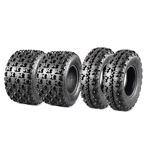 MaxAuto Set of 4 Sport ATV Tires 22X7-10 20x10-9 Quad Tires all Terrain UTV Tires 6PR Tubeless 22X7x10 Front & 20x10x9 Rear Mud Tires