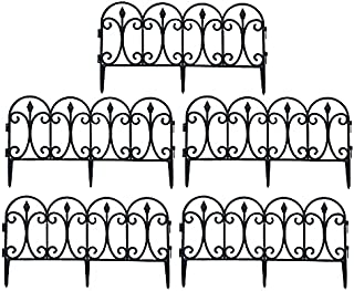 Decorative Garden Fence, Garden Border Edging, Landscape Folding Fencing Patio Wire Border for Flower Bed Dog Barrier Tall Garden Edge Panel Decor (5PCS)