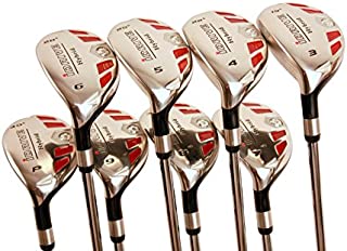 Left Handed Senior Mens Golf All iDrive Hybrid Clubs Complete Full Set, which Includes: #3, 4, 5, 6, 7, 8, 9, PW Senior Flex with Premium Men's Arthritic Golf Grip