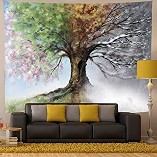 QCWN Ethnic Tree of Life Tapestry Colorful Forest Tree Tapestry Hippie Bohemian Tapestry Psychedelic Nature Wall Hanging Tapestry for Bedroom Living Room Dorm(Tree of Life, 78Wx59L)