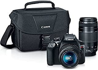 Canon Digital SLR Camera Kit [EOS Rebel T6] with EF-S 18-55mm and EF 75-300mm Zoom Lenses - Black, full-size