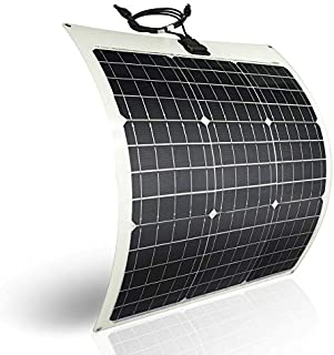 TP-solar Flexible Solar Panel 50W 12V Monocrystalline Bendable - 50 Watt 12Volt Semi-Flexible Mono Solar Panels Charger Off-Grid for RV Boat Cabin Van Car Uneven Surfaces