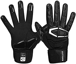 Cutters Lineman Padded Football Glove. Force 3.0 Extreme Grip Football Glove, Flexible Padded Palms & Back of Hand, Adult, 1 Pair