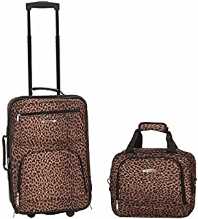 Rockland Printed 2 PC LEOPARD LUGGAGE SET