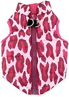 SMALLLEE_LUCKY_STORE New Various Pet Cat Dog Soft Padded Vest Harness Small Dog Clothes Hot Pink Leopard S, Model:BFL049-Hotpink-S