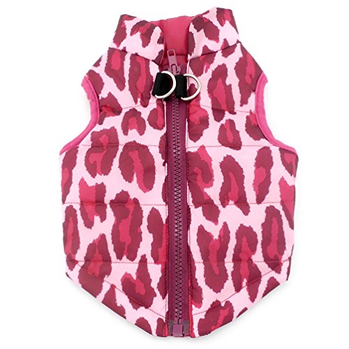 SMALLLEE_LUCKY_STORE New Various Pet Cat Dog Soft Padded Vest Harness Small Dog Clothes Hot Pink Leopard S, Model:BFL049-Hotpink-S