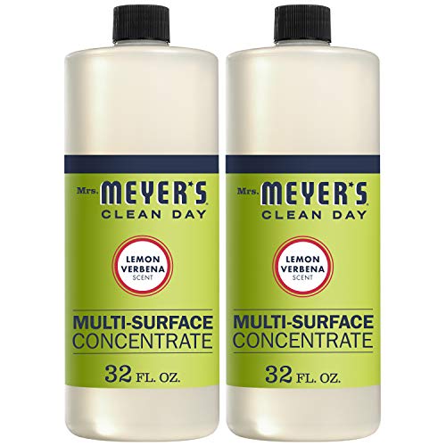 Mrs. MEYER'S CLEAN DAY Multi-Surface Cleaner Concentrate, Use to Clean Floors, Tile, Counters, Lemon Verbena Scent, 32 Oz.- Pack of 2