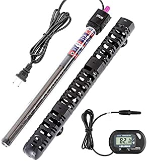 300w 150w 50w Submersible Aquarium Heater Auto Thermostat Heater with Suction,LED Small Mini Temperature Display Aquarium Fish Tank Heater for Fish Tank Water (200w for 40-60gal Bonus Thermometer)