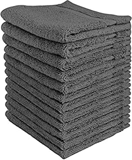 Utopia Towels Premium Washcloth Set (12 x 12 Inches, Grey) 600 GSM 100% Cotton Face Cloths, Highly Absorbent and Soft Feel Fingertip Towels (12-Pack)