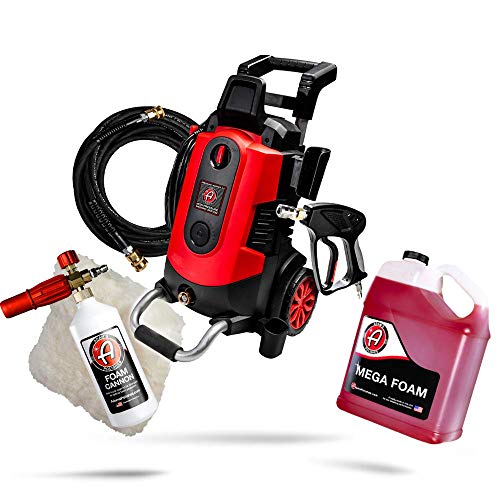 Adam's Electric Pressure Washer Car Wash Kit - Powerful 1.8 GPM 2500 PSI | Snub Nose & Tip Attachment | Use W/Foam Gun & Car Soap | Patio Boat RV Motorcycle Car Garage Deck