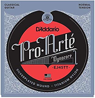 D'Addario EJ45TT ProArte DynaCore Classical Guitar Strings, Titanium Trebles, Normal Tension