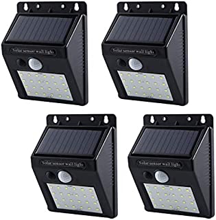 BAVISION Outdoor Solar Lights  Waterproof Security Lights with 24 Ultra-Bright LEDs  Solar Powered Motion Sensor Lights for Your Front Door, Porch, Backyard, Fence,StepStairDeck4Pack