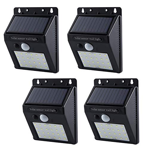 BAVISION Outdoor Solar Lights  Waterproof Security Lights with 24 Ultra-Bright LEDs  Solar Powered Motion Sensor Lights for Your Front Door, Porch, Backyard, Fence,StepStairDeck4Pack