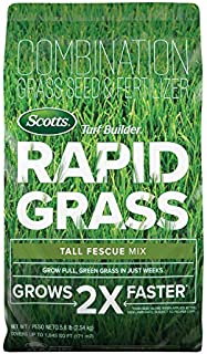 Scotts 18222 Turf Builder Rapid Grass Tall Fescue Mix: up to 1,845 sq. ft, Combination Seed & Fertilizer, Grows in Just Weeks, 5.6 lb,