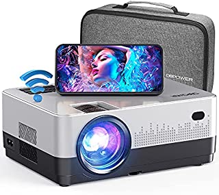 DBPOWER WIFI Projector, 7500L Full HD 1080p Video Projector with Carry Case, Support iOS/Android Sync Screen, Zoom&Sleep Timer, 4.3 LCD Home Movie Projector Compatible w/Smart phone/Laptop/PS4/DVD/TV