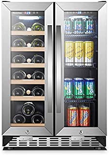 Sinoartizan Under Counter Wine and Beverage Cooler, 18 Bottles and 55 Cans