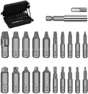 Damaged Screw Extractor Set, Werkzeug 20 PCS Stripped Screw Extractor Kit for Broken Bolt Extractor All-Purpose HSS Bolt Extractor Screw Remover Set with Magnetic Extension Bit Holder & Socket Adapter