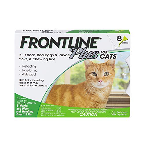 FRONTLINE Plus Flea and Tick Treatment for Cats (8 Doses)