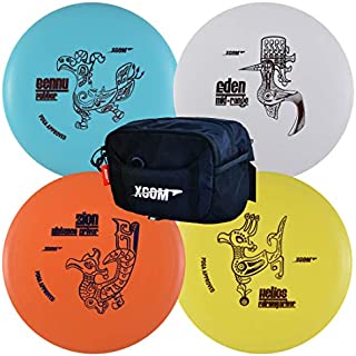 X-COM Disc Golf Beginner Starter Set with 4 Discs and Easy to Carry Bag