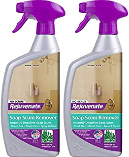 Rejuvenate Scrub Free Soap Scum Remover Shower Glass Door Cleaner Works on Ceramic Tile, Chrome, Plastic and More (2 Bottles x 24oz)