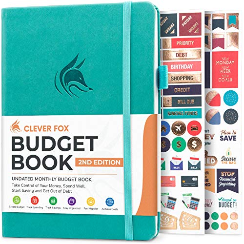 Clever Fox Budget Book 2.0  Financial Planner Organizer & Expense Tracker Notebook. Money Planner for Monthly Budgeting and Personal Finance. Colored Edition, Compact Size (5.3