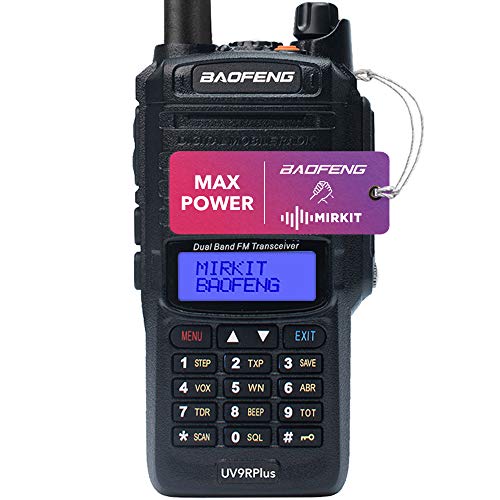 Mirkit Waterproof BaofengRadio UV-9R Plus MK1 (UV-82 3rd gen) Max Power Ham Radio Handheld &2200mAh Battery, IP67 Portable Radio: Dust, Cold & Waterproof Radio with Hard Case IP67