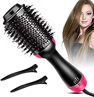 Hair Dryer Brush, Bongtai Hot Air Brush Hair Dryer Styler One Step & Volumizer 3 in 1 Brush Blow Dryer Styler for Rotating Straightening, Curling, Salon Negative Ion Ceramic Blow Dryer Brush