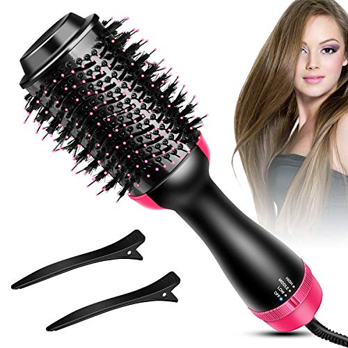 Hair Dryer Brush, Bongtai Hot Air Brush Hair Dryer Styler One Step & Volumizer 3 in 1 Brush Blow Dryer Styler for Rotating Straightening, Curling, Salon Negative Ion Ceramic Blow Dryer Brush