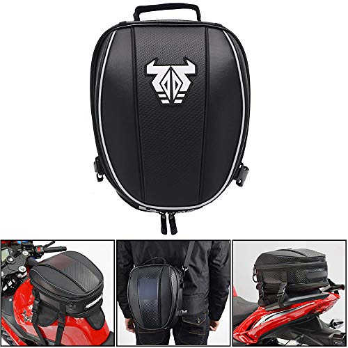 Motorcycle Seat Tail Bag Backpack - Dual Waterproof Luggage Bag Seat Bag Motorbike Saddle Bags Multifunctional Bags(White)