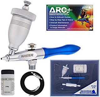 Master Airbrush Gravity Feed Air Abrasive Eraser and Etching Airbrush Kit - Mini Sandblaster Etcher Gun with 1/2 oz. Cup, 0.5 mm Tip, Hose - Etch Glass Designs, Strip Paint, Remove Rust, How-To-Guide